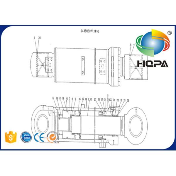 Комплект для ремонта уплотнения плунжерного штока 2438U587R100 2438U587R120 для Kobelco K909-A K909A