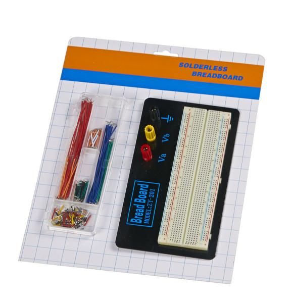 Tábua de pão de Solderless e fio transparentes brancos Kit With Metal Plate