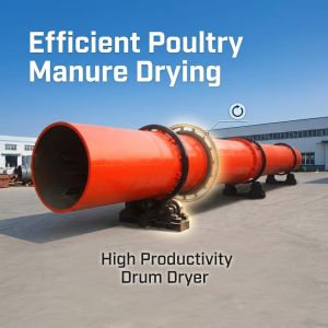 High Productivity Drum Poultry Manure Drying Machine For Ore Sand Coal