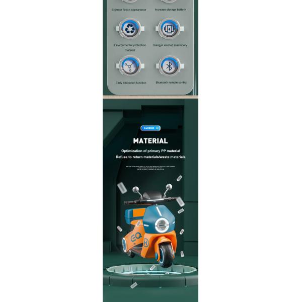 2.4G Remote Control Kids Electric Motorcycle 3 Wheel Mini Motorcycle Customizable