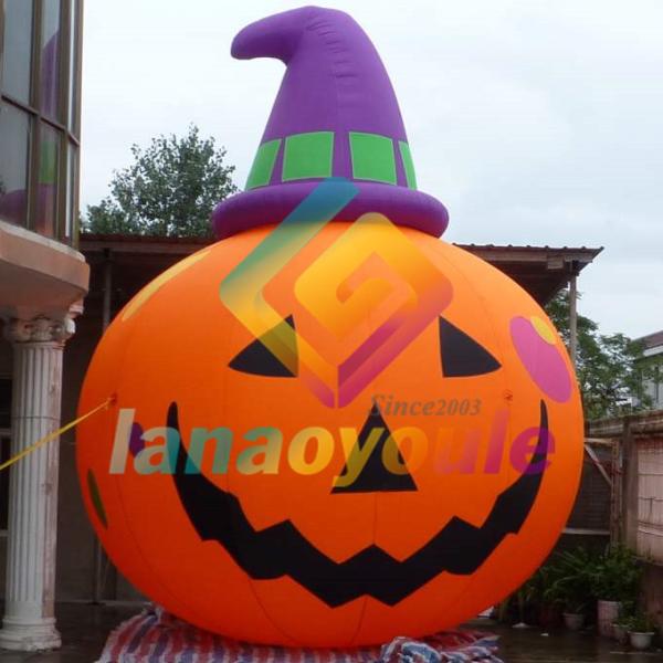 Party Decoration 0.55mm Inflatable Pumpkin Halloween With Light
