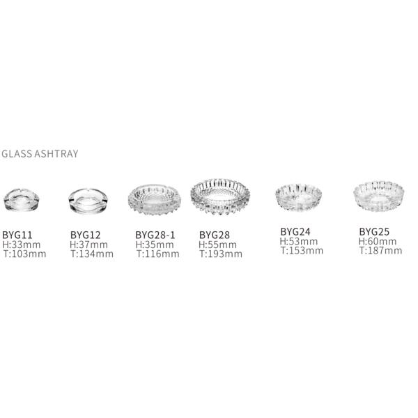 Round Shape Glass Cigarette Ashtray 144mm/5.6 Inch Diameter Fined Glass Material