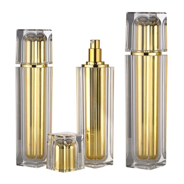 JL-LB312 Golden Luxury Cosmetic Plastic Lotion Pump Bottles Bulk 30ml 40ml 100ml 120ml