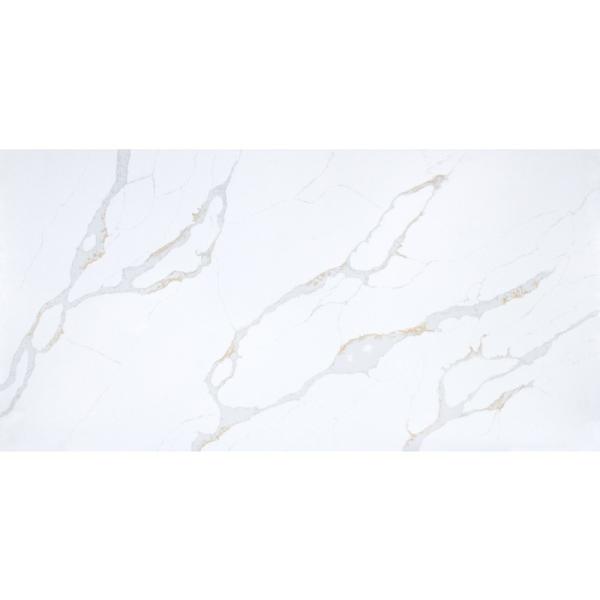 America Popular Gold White Quartz Surface Bathroom Vanity Mohs Hardness 6-7