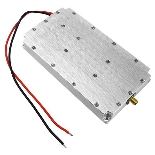 Silver Aluminium 50W Power Amplifier Module for RF Distance of 1.5-2 km and SMA Connector