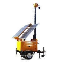 携帯太陽光発電による監視カメラ CCTV トレーラー 遠隔地の監視用のモバイル太陽光カメラ トレーラー