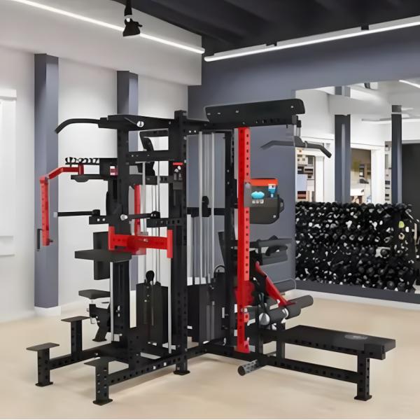 Four Person Station Flying Bird Gantry Smith Squat And Bench Press Machine Commercial Squat Stand Household Multifunctional Fitness