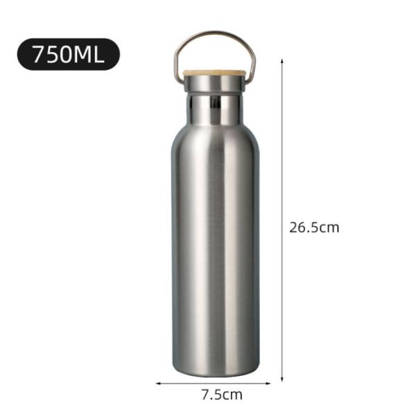 Gráfico de garrafas de água duplas isoladas de aço inoxidável clássico 25oz Proof Leak For Travel Gym Sport