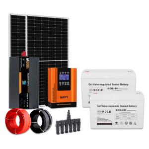 Off Grid Solar Power Generation System 1KW Hybrid GEL Battery Solar Energy For
