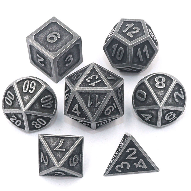 Customizable Logo Zinc Alloy Metal Dice Set 14mm-20mm Polyhedral DND Dice for RPG Games