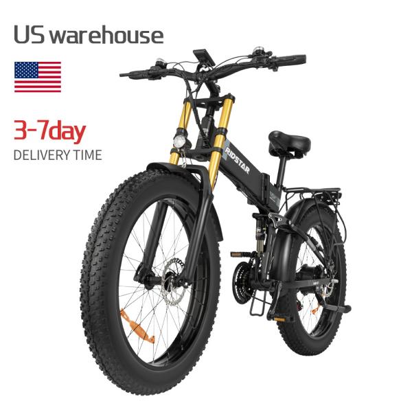 Latest 1000W 48V 16AH Folding Electric Mountain Bike Full Suspension
