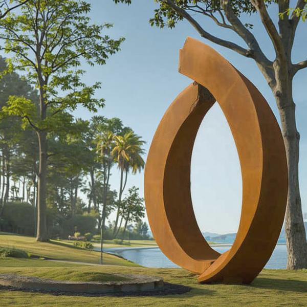 Custom Rust Decorative Metal Art Modern Garden Corten Steel Sculpture from Professional Sculpture Factory