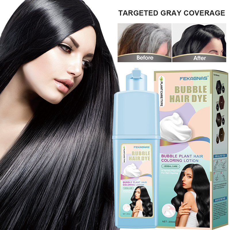 Shampoo colorant capillaire noir rapide 3 en 1 pour des cheveux naturels et sains