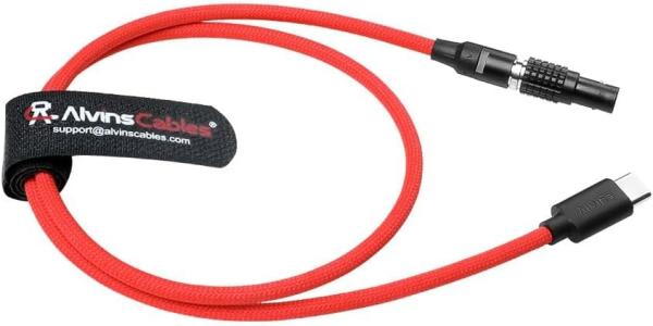 Les câbles d'Alvin Ultra Soft USB-C Type-C à 2 broches mâle noir plaqué câble de charge rapide 12V pour le petit câble de charge HDZ-CAM