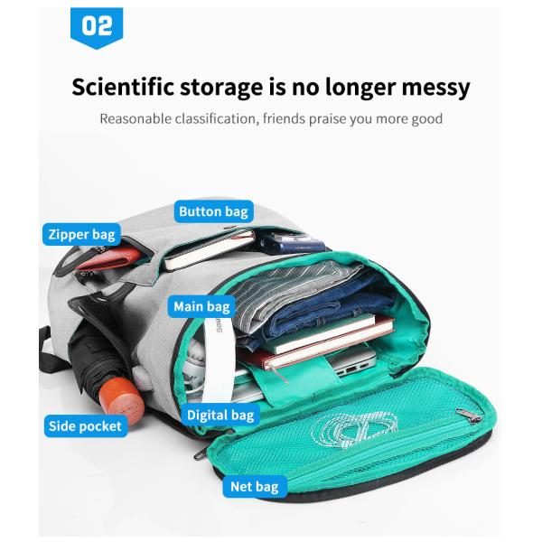 Factory wholesale OEM custom men travel anti theft waterproof fashion black laptop backpack bag school backpack
