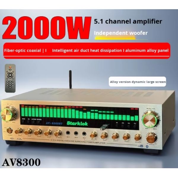 2000W 6 (5.1) Channel Home Amplifier with Plastic Metal Aluminum Alloy Construction
