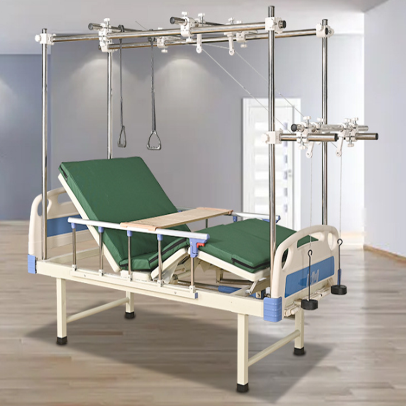 Manual Three-Function Hospital Bed with Height Adjustment and Aluminium Alloy Frame for Nursing Home Use