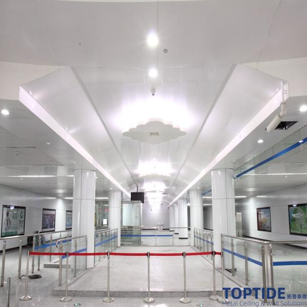 CE Silver Fire Resistant 3.0mm White Metal Ceiling Tiles For Hotel Hall