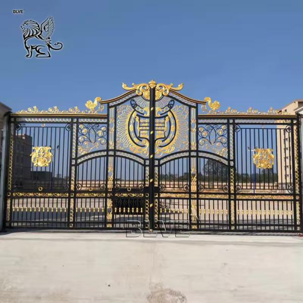 Cast Iron Gate Wrought Iron Gate Villa Luxury Double Door Modern Design Outdoor Large