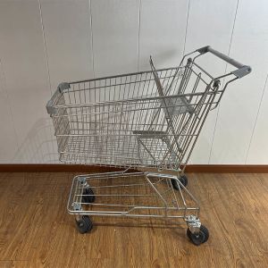 4 Wheels Asian Metal Supermarket Retail Hand Shopping Cart Trolley