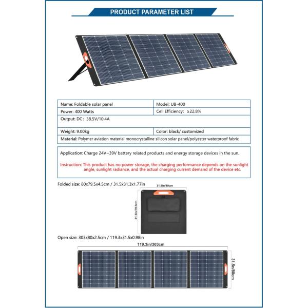 Monocrystalline Silicon Portable Solar Panel For Power Supply In Energy Storage System