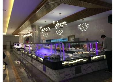 L Shape Commercial Buffet Equipment Aluminum Composite Panel Cabinet Material