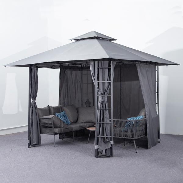 Pavilhão de alumínio à prova d'água para o exterior Canopy Pergola Patio Sunroom Hardtop Garden Tent Gazebo