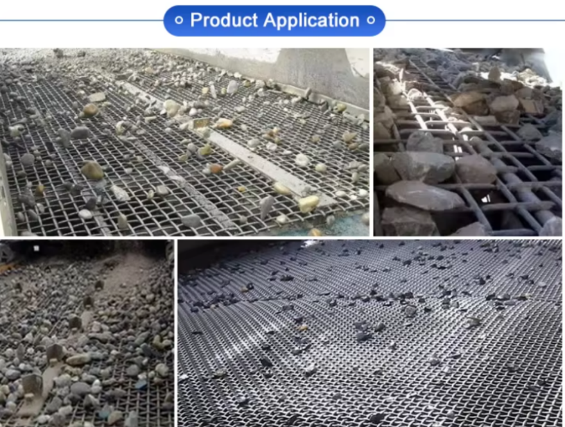 Manganese Steel Crimped Wire Mesh with 6mm Wire Diameter and 100mm Opening Size for Customized Mining Screen Panels