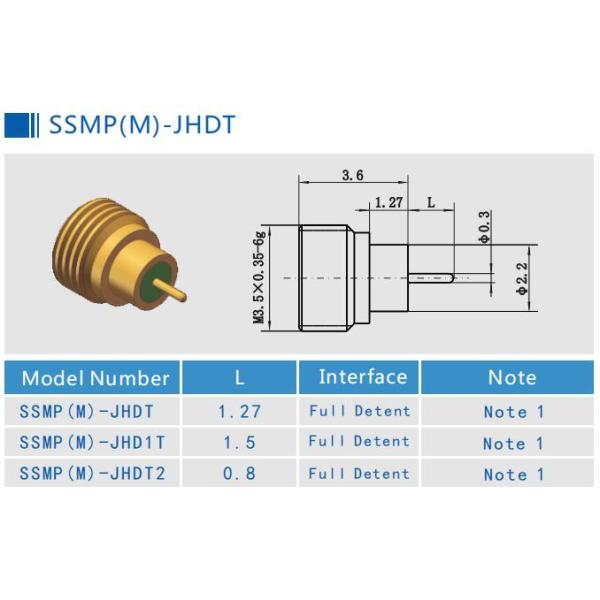 Résistance à l'usure plaquée par or masculin de connecteur coaxial de Smpm bonne pour des militaires