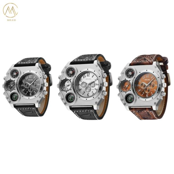 New Design Chinese Men's Quartz Watch with 30 m Waterproof Stylish Leather Strap Wristwatch