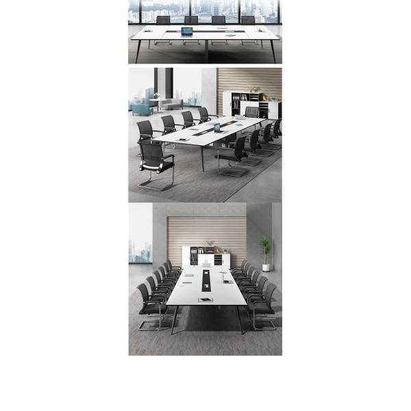 Офисная мебель из твердого дерева на заказ Роскошный белый конференц-зал Современный зал заседаний Стол 10