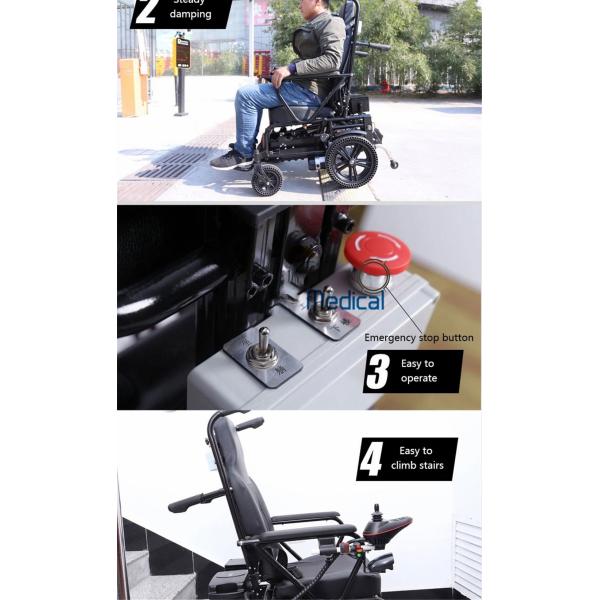 Portable Medical Transport Wheelchair Lightweight Disabled Electric Stair Clibing Wheelchair