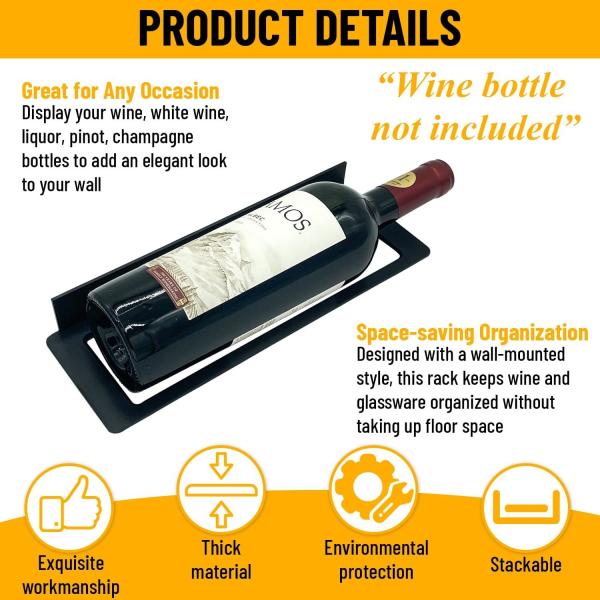 Zinc Plating Multifunctional Wall Mounted Wine Rack Holders for Under Cabinet Storage