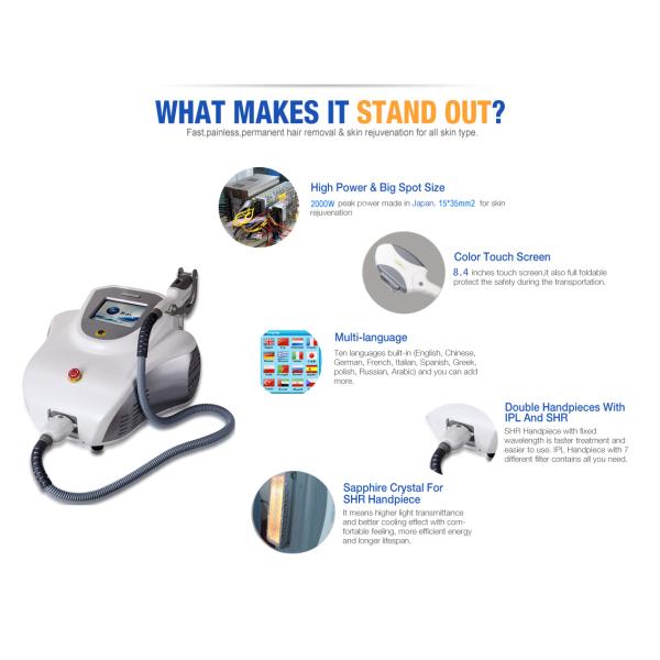 60J/Cm2 CE Approved Portable Ipl Laser Hair Removal Machine