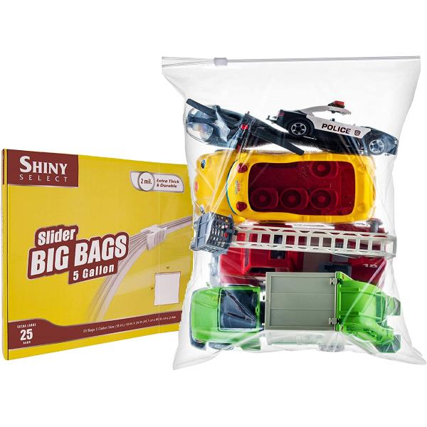 Jumbo Baggies, Big Slider Freezer Food, Resealable Closure Storage Bags, Heavy Duty, Organization, Storage