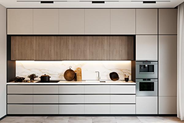 Armoires de cuisine de luxe moderne Fabrique de conception 3D personnalisée Fabriquée en un seul endroit