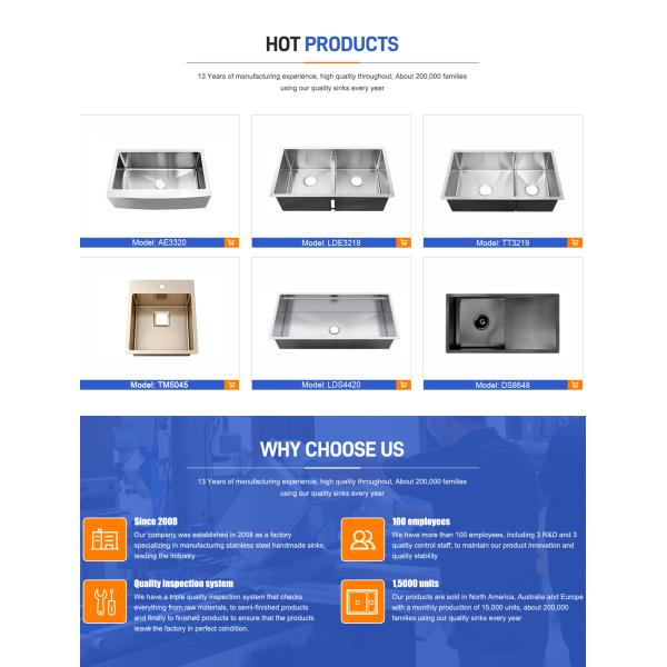 Undermount 304 Stainless Steel Sink Deep Double Bowl