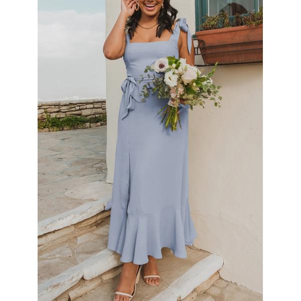 Весенние без рукава праздничные платья женщины высокая талия летние платья Midi