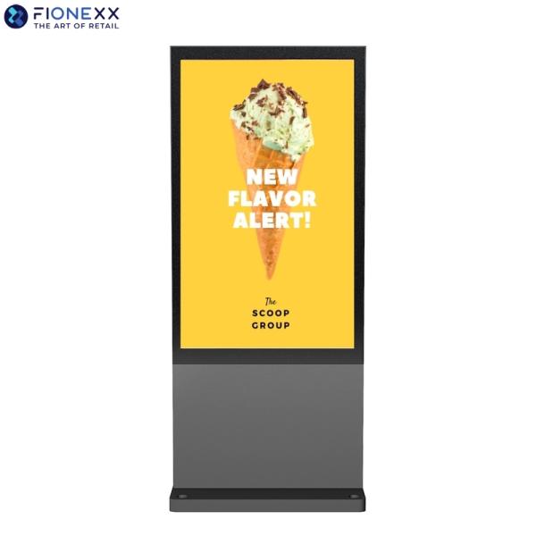 75Inch Gray Android Outdoor Digital Signage Totem Sleek Bezel