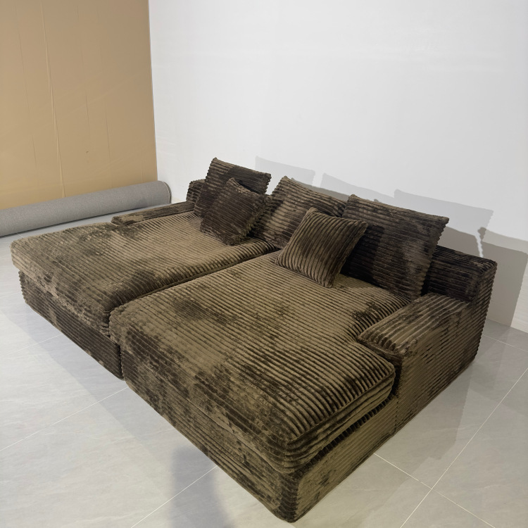 Custom Modular Sectional Sofa Bed Square Vacuum Compressed Sofa Corduroy Fabric for Home Furniture