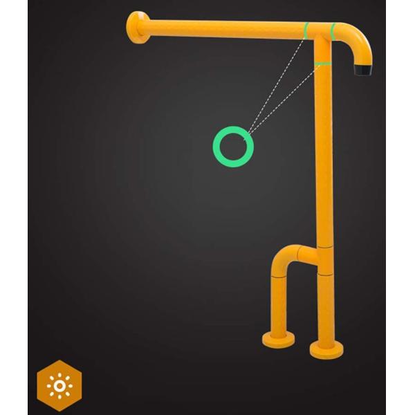 T Shaped Bathroom Toilet Grab Bars With Non Slip Particles Luminous Circles