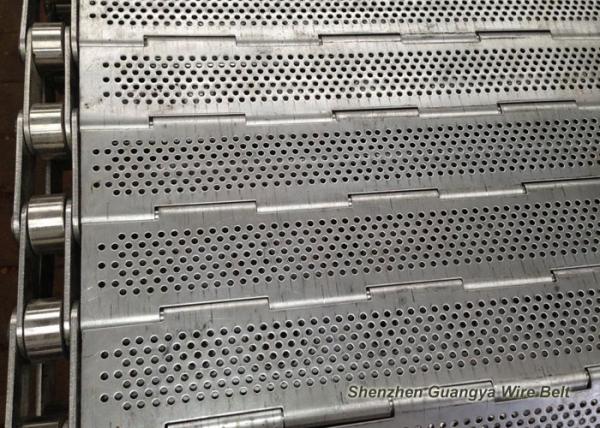 Smooth Surface Food Conveyor Belt , High Strength Plate Link Belt With Roller Chain