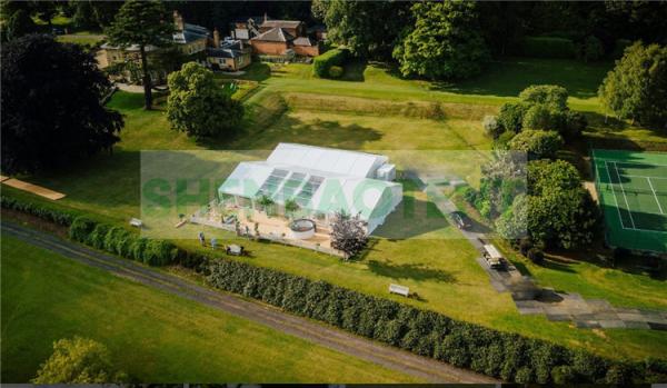 Temporary Reception Hall Outdoor Wedding Marquee Tents , Large Marquee Tent 300 Guests Seated