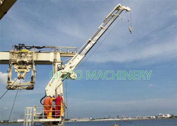 Folding Knuckle Boom And Telescopic Boom Marine Davit Crane