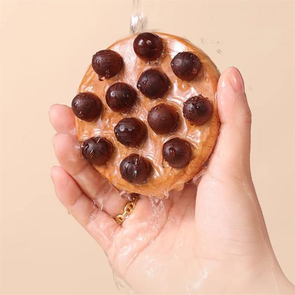 Full-body Massage Oak Handle Body Meridian Massage Brush Body Gua Sha Massager Scalp Massage Comb With Air Bag