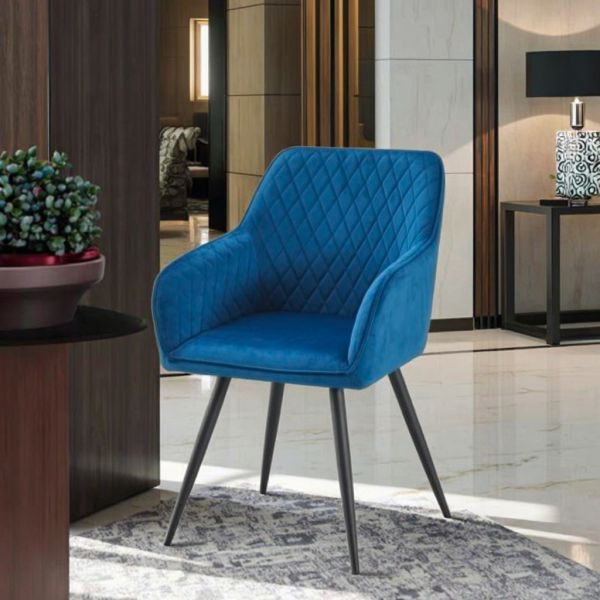European Modern Accent Dining Chair Ergonomic Soft Cushion Seat High Back Velvet Upholstered Home Home Office Warehouse