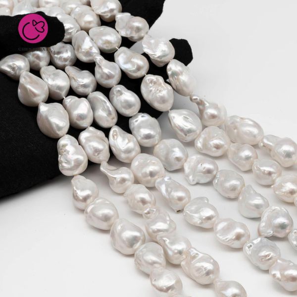 Large Big Size Wholesale Natural Fireball Nucleated Baroque Real Barock Fresh Water Freshwater Pearls Bead Strands