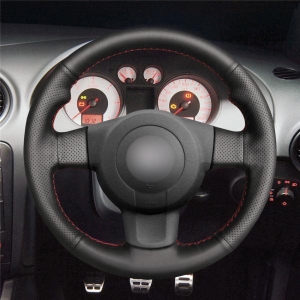 Custom Hand Sewn Red And Black Steering Wheel Cover For Seat Ibiza Cupra 6J 2007 2019