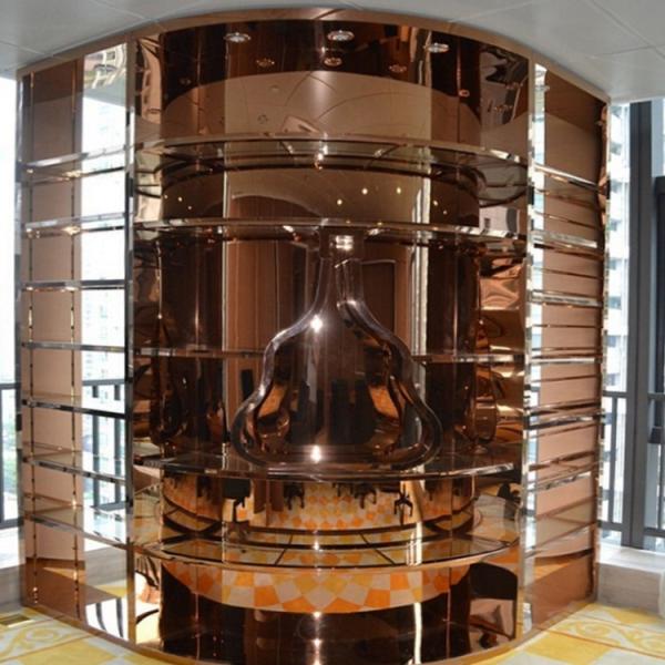 Arc Shaped Metal Wine Cabinet Freestanding Modern Wine Fridge Cabinet
