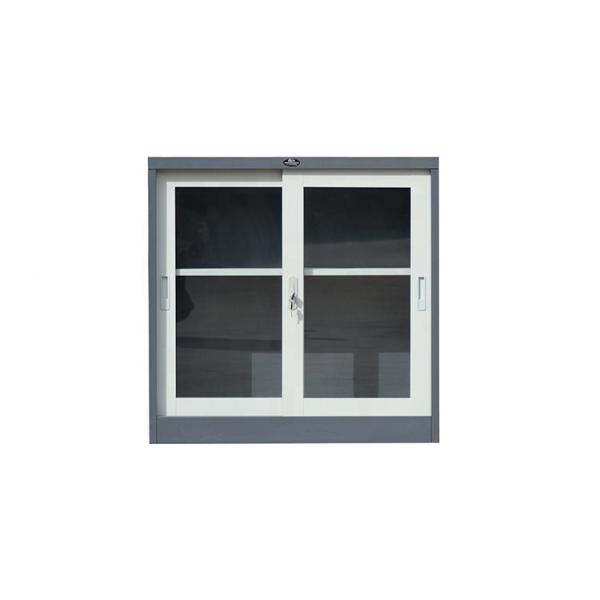 Waterproof  Iron White 2 Tiers Glass Door Filing Cabinet